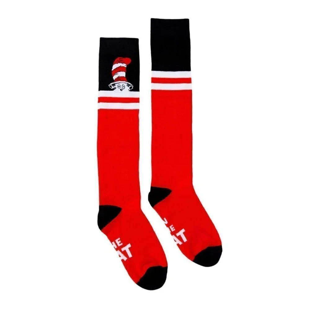 Dr. Seuss Red Cat in the Hat Knee High Socks